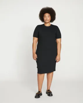 Black Aspen Rib T-Shirt Dress