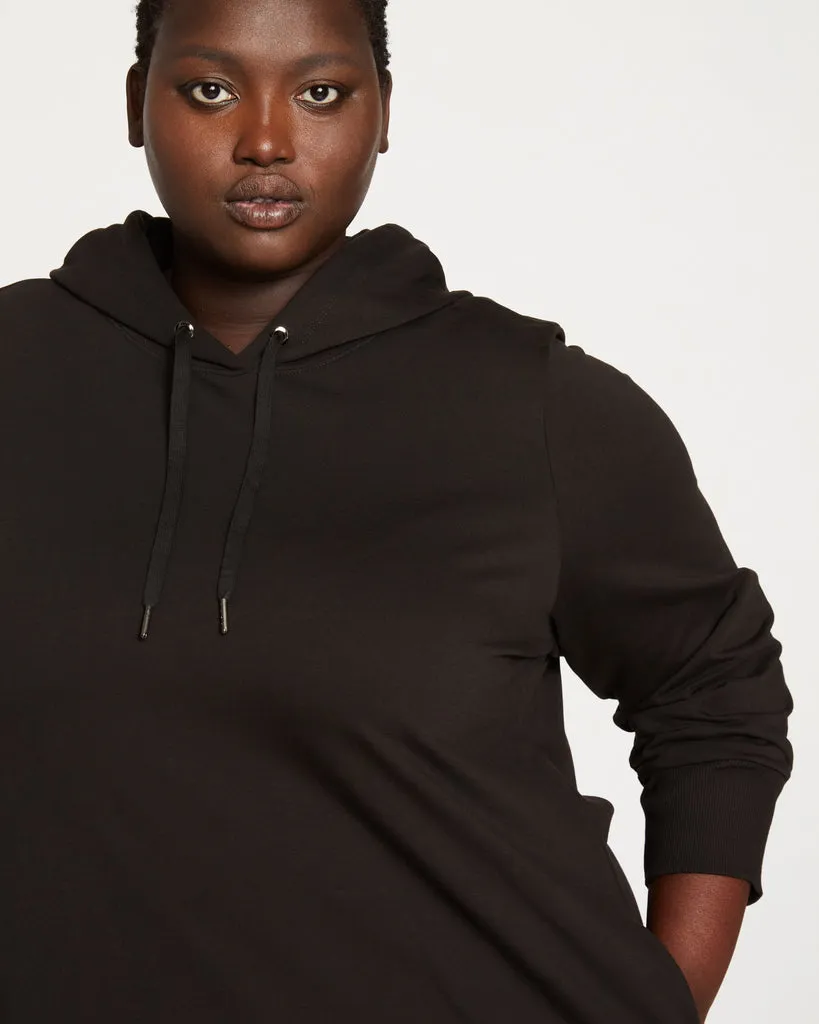 Black Bree Hooded Sweatshirt Dress