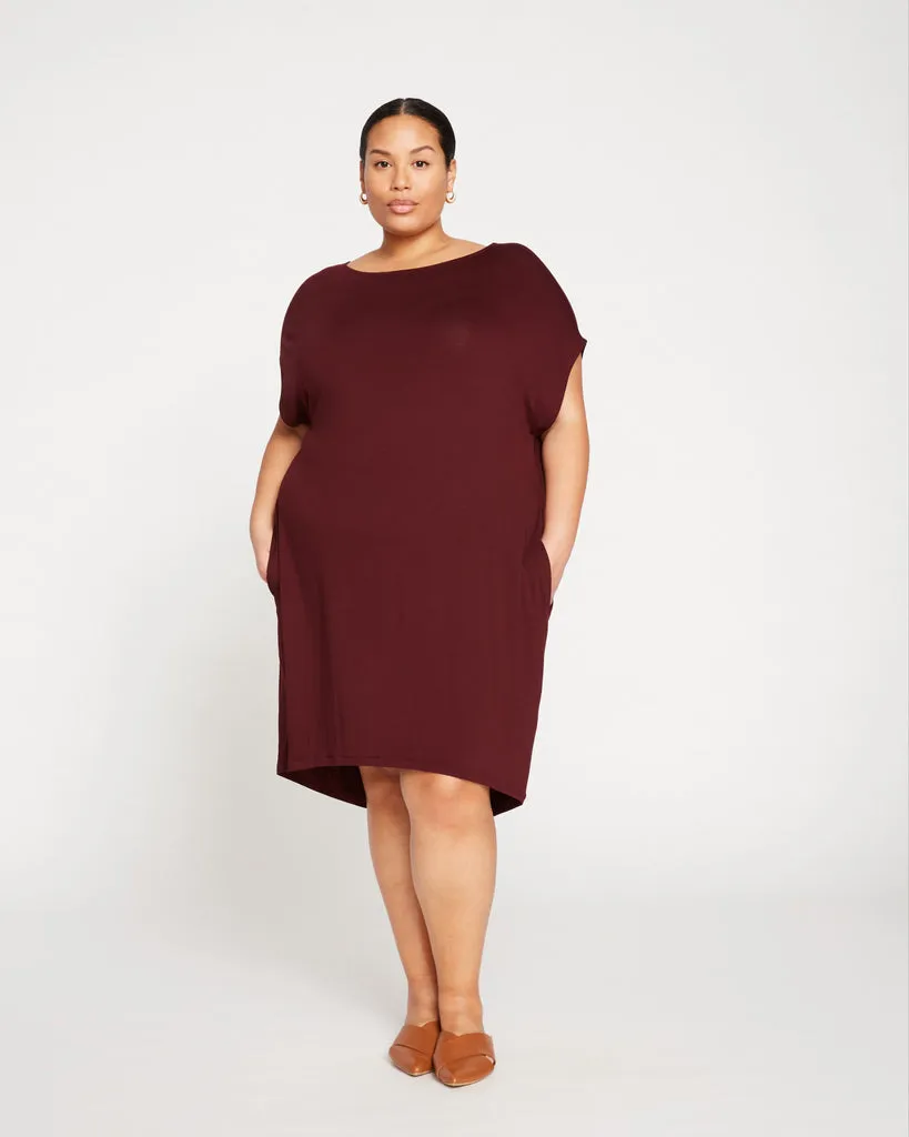 Black Cherry Helen Liquid Jersey Shift Dress