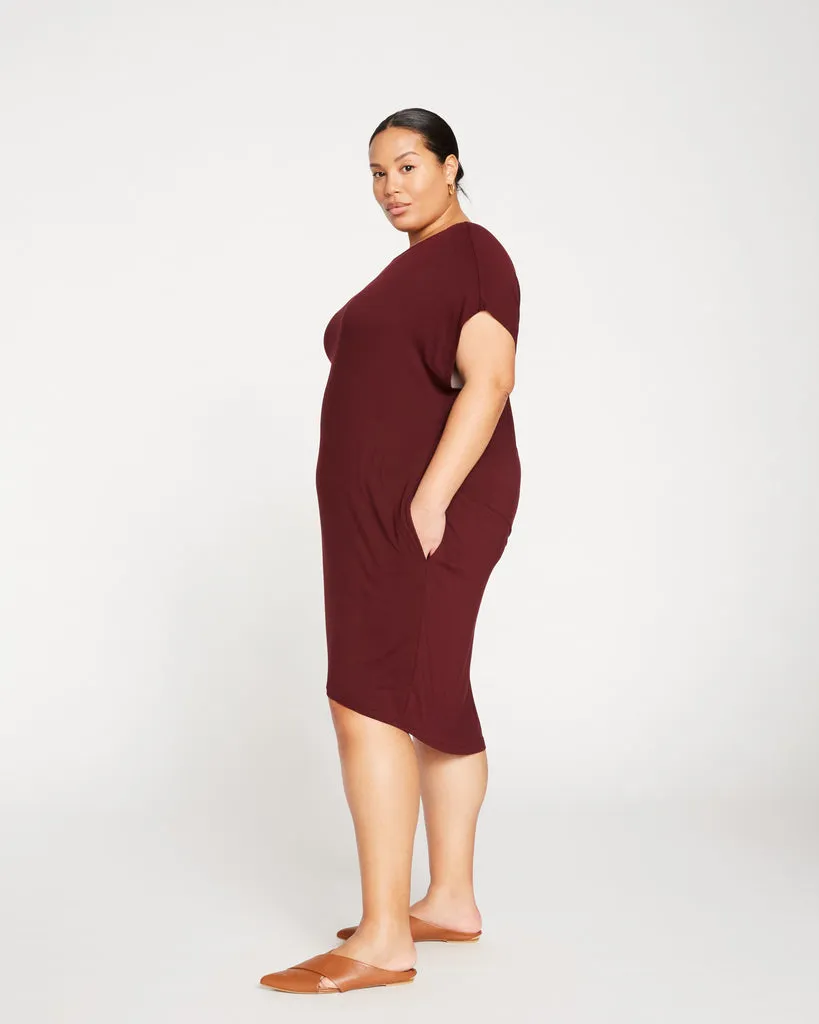 Black Cherry Helen Liquid Jersey Shift Dress