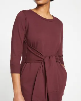 Black Cherry Misa Tie Sweatshirt Dress