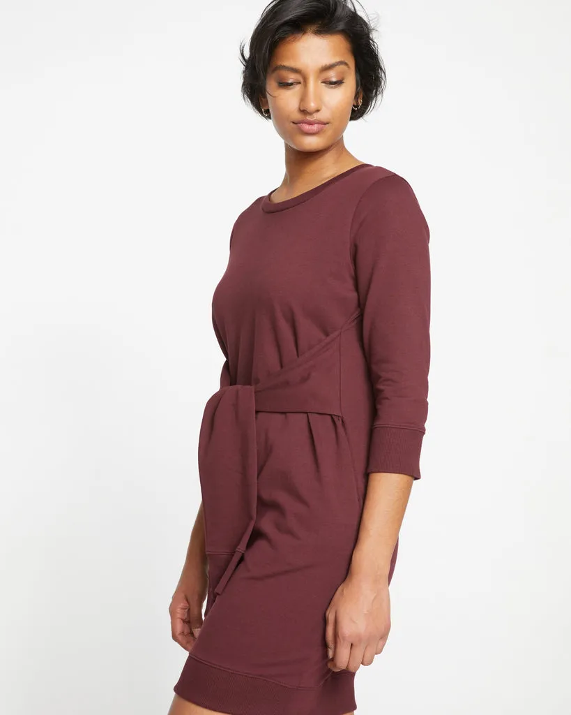 Black Cherry Misa Tie Sweatshirt Dress