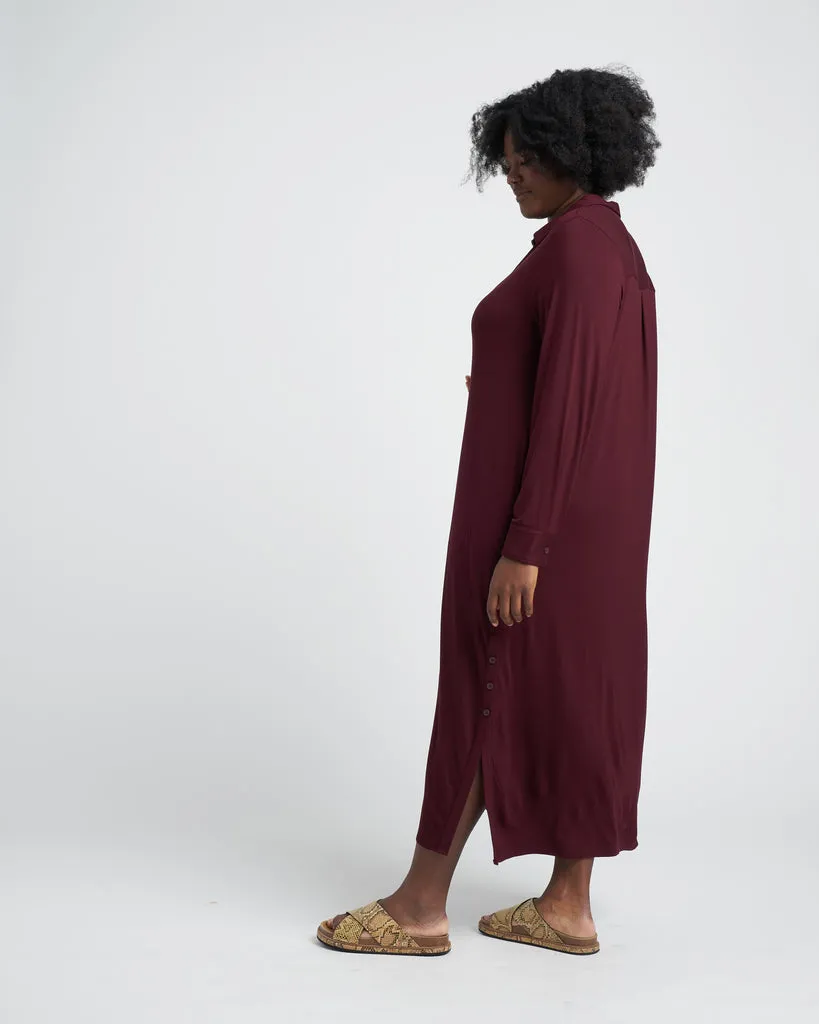 Black Cherry Sally Liquid Jersey Shirt Dress