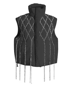 Black Crystal Sleeveless Vest - Result