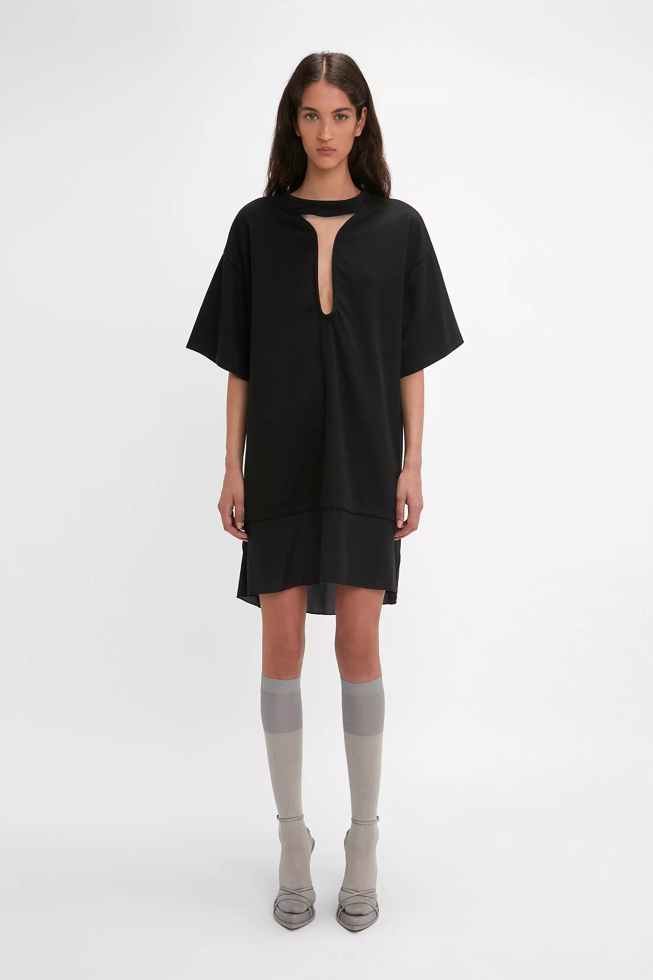 Black Frame Cut-Out T-Shirt Dress