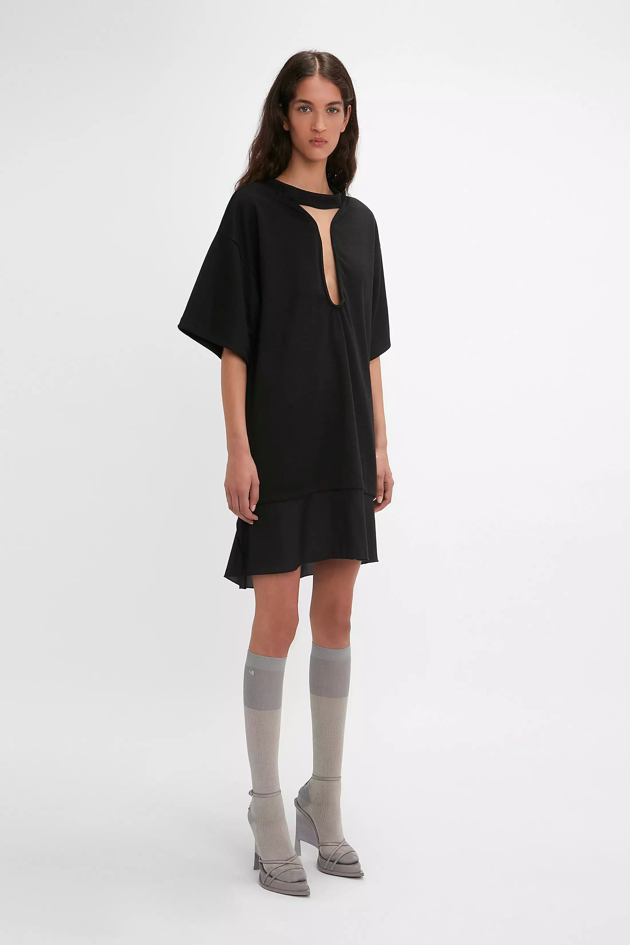 Black Frame Cut-Out T-Shirt Dress