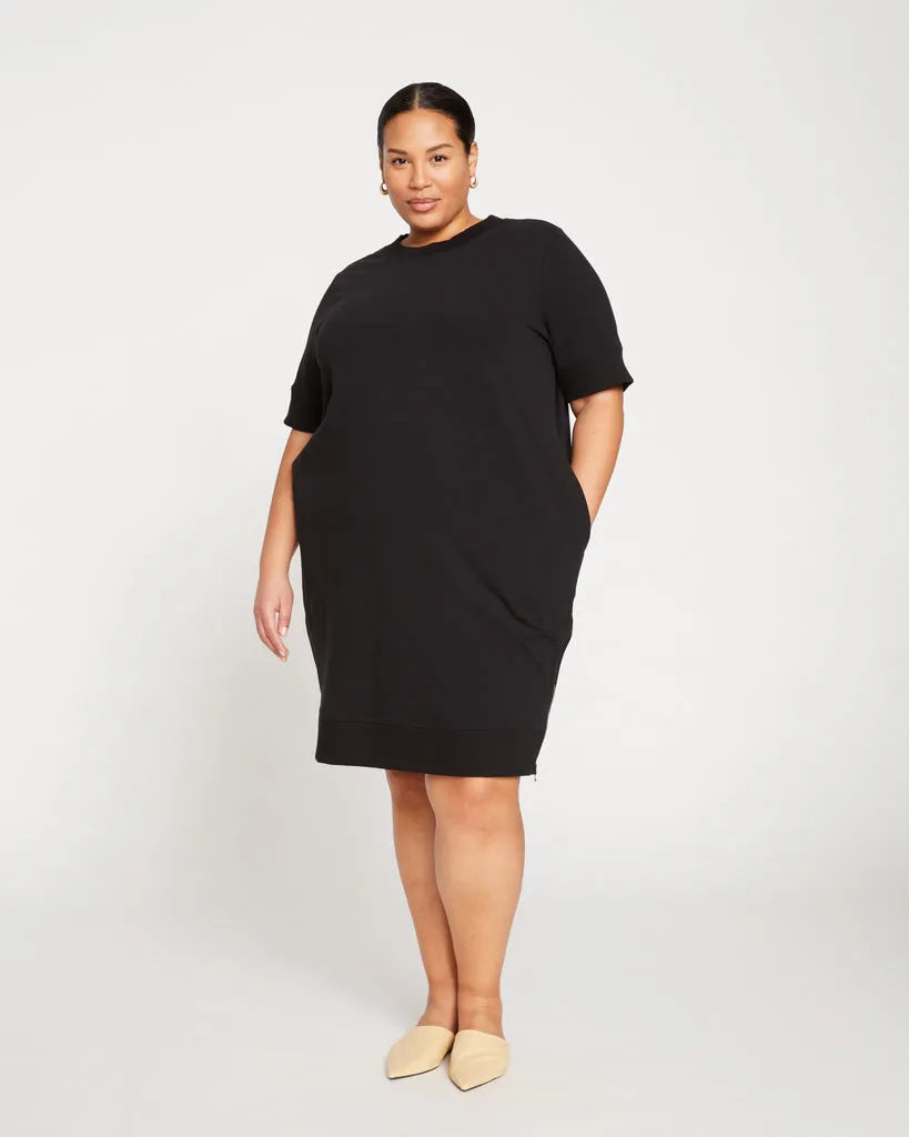 Black Grace Short Sleeve Sweatshirt Dress