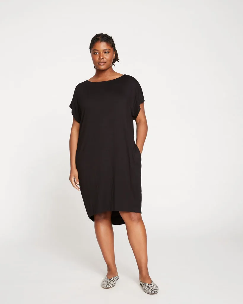 Black Helen Liquid Jersey Shift Dress