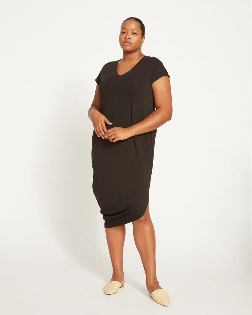 Black Iconic Geneva V-Neck Dress