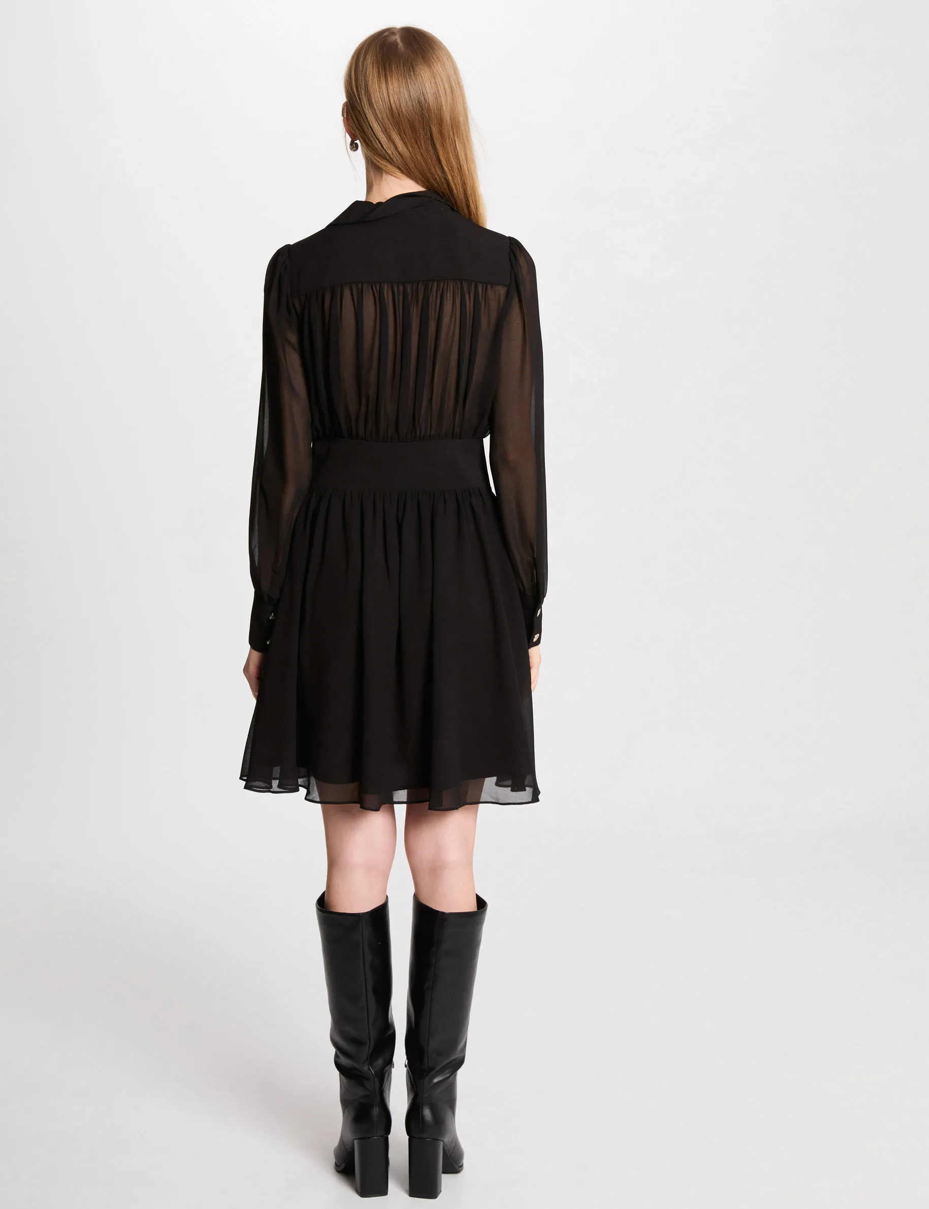 Black Mini Loose Skater Dress for Women