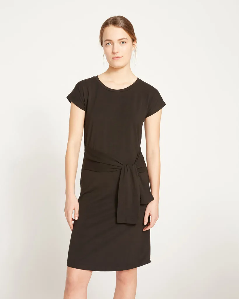 Black Misa Jersey Tie Dress