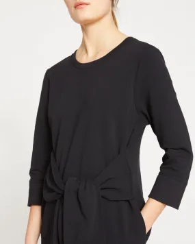 Black Misa Tie Sweatshirt Dress