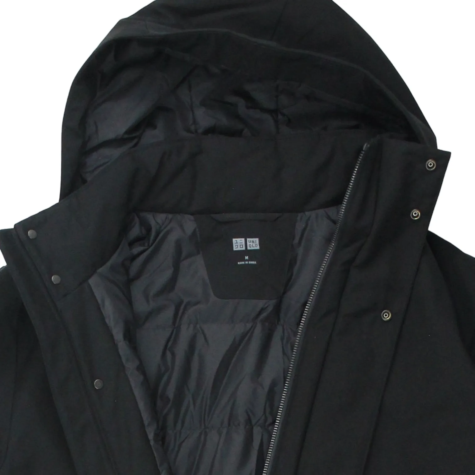 Black Padded Coat by Uniqlo