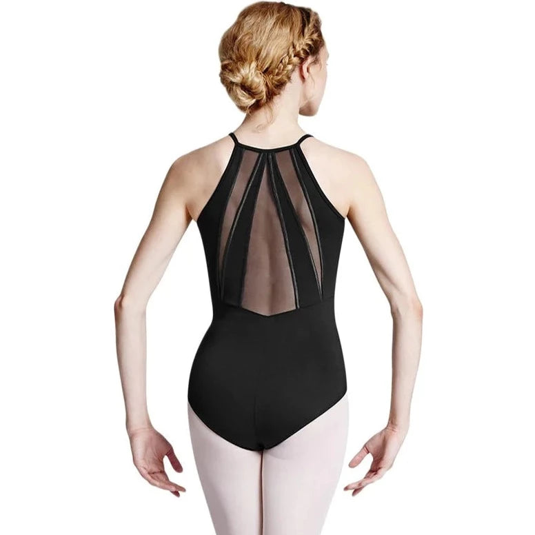 Black Powermesh Back panel Cami Leotard