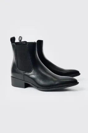 Black PU Chelsea Boot