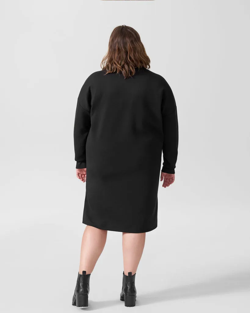 Black Rosie Side Slit Sweatshirt Dress