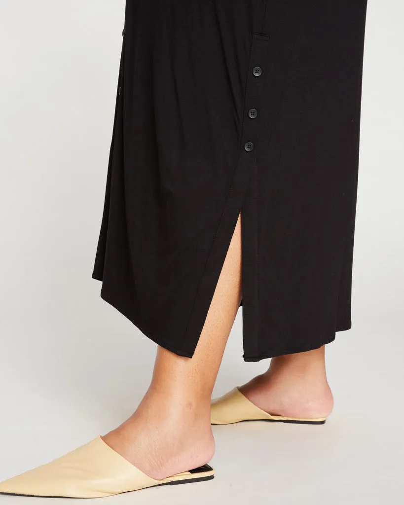 Black Sally Liquid Jersey Shirt Dress