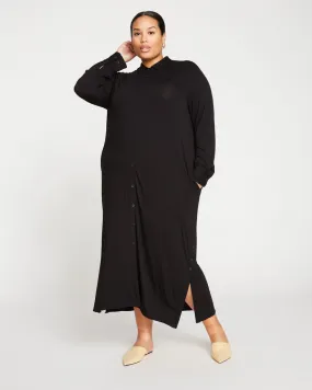 Black Sally Liquid Jersey Shirt Dress