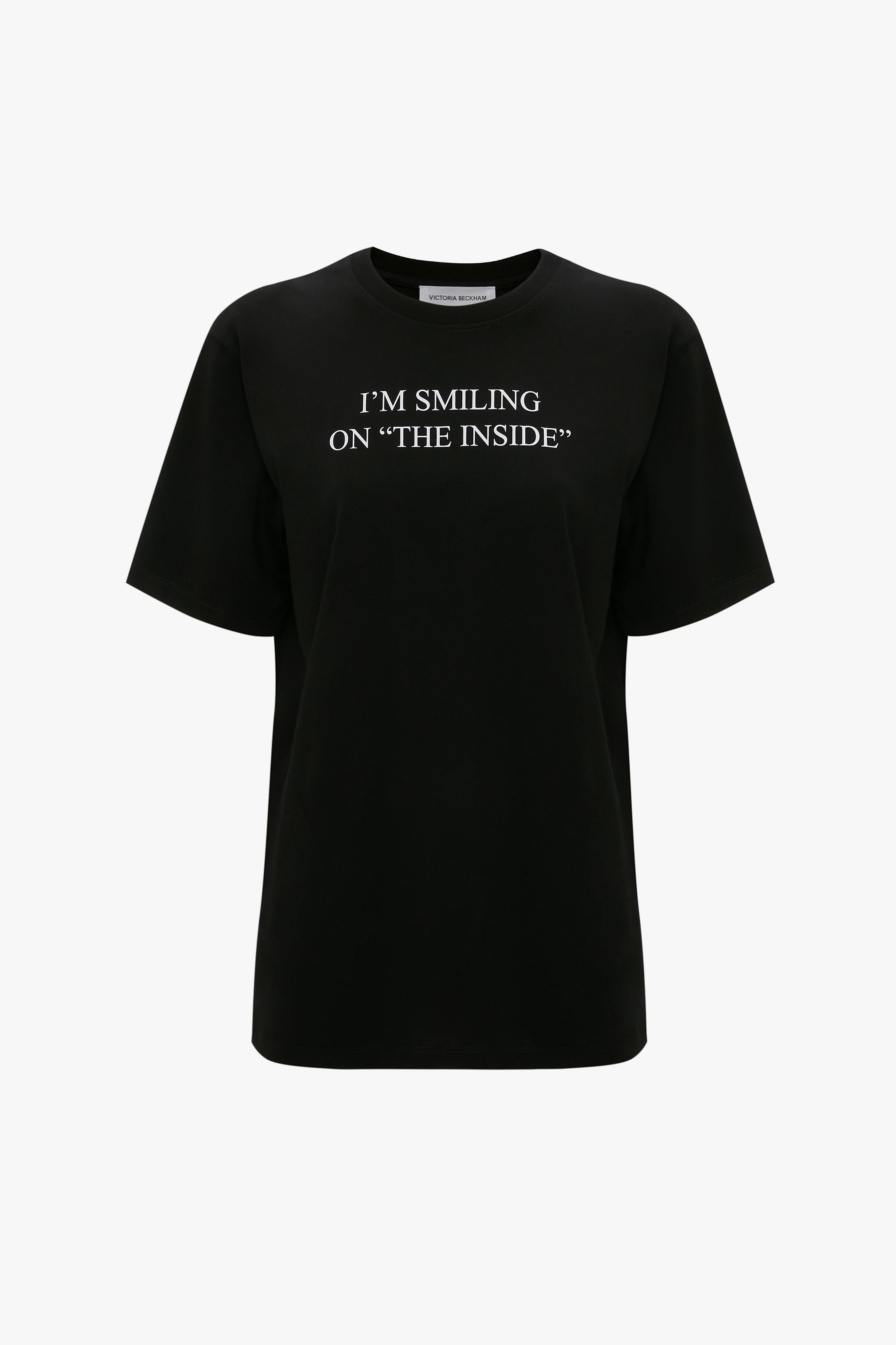 Black Smiling On The Inside Slogan T-Shirt