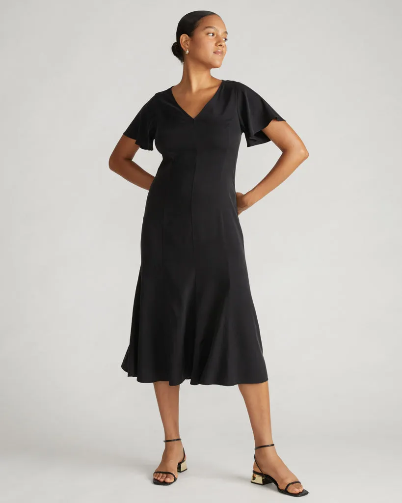 Black Solstice Cooling Stretch Cupro Dress