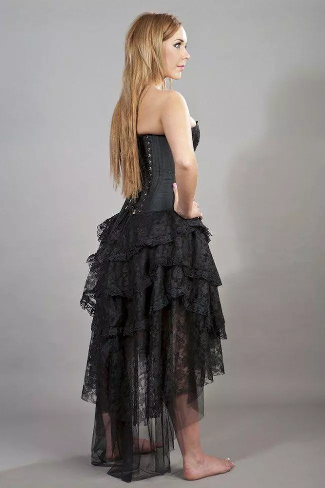 Black Taffeta Beverly Prom Corset Dress.