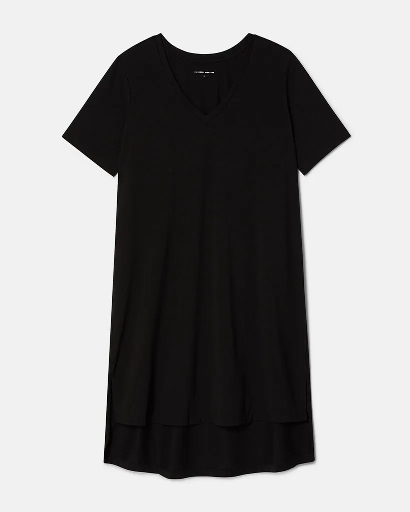 Black Tesino Washed Jersey Dress