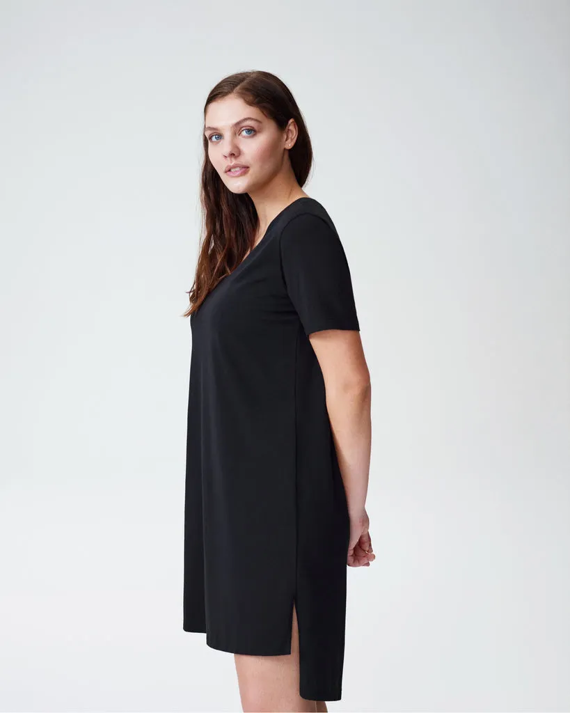 Black Tesino Washed Jersey Dress