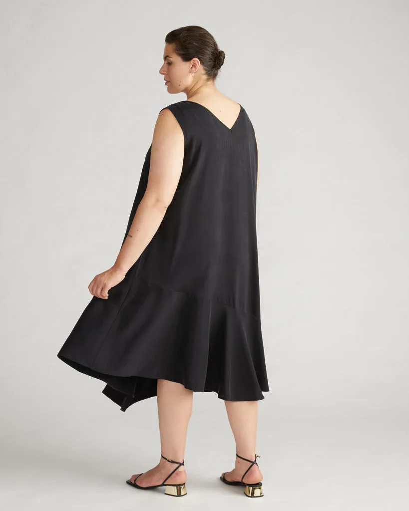 Black Twilight Cooling Stretch Cupro Tank Dress