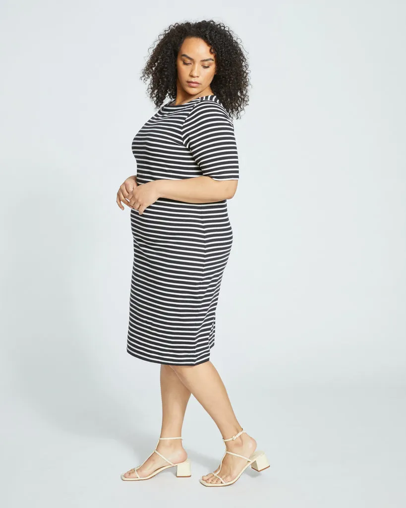 Black/White Stripe Belle Breton Stripe Jersey Dress