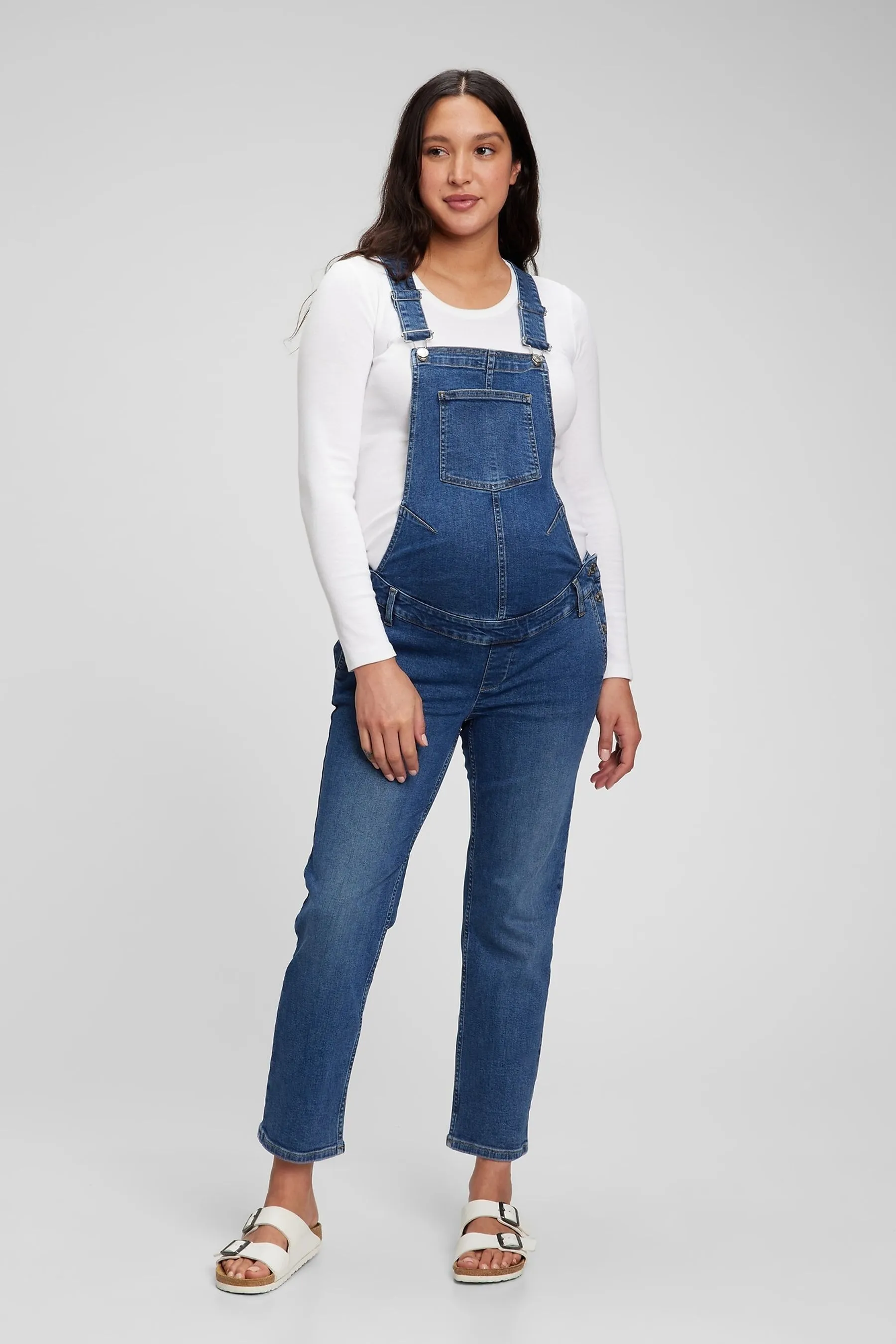 Blue Maternity Denim Overalls