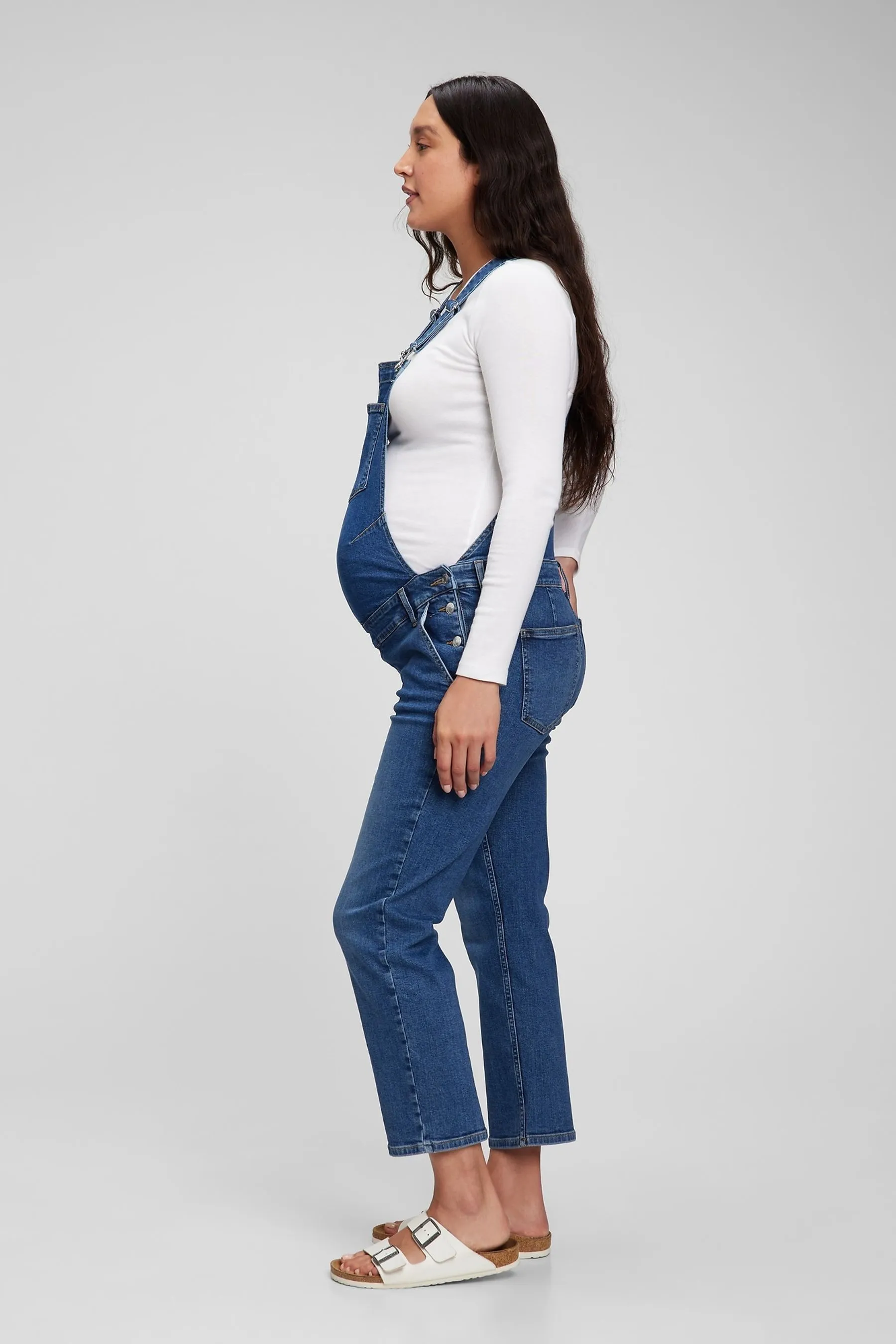 Blue Maternity Denim Overalls