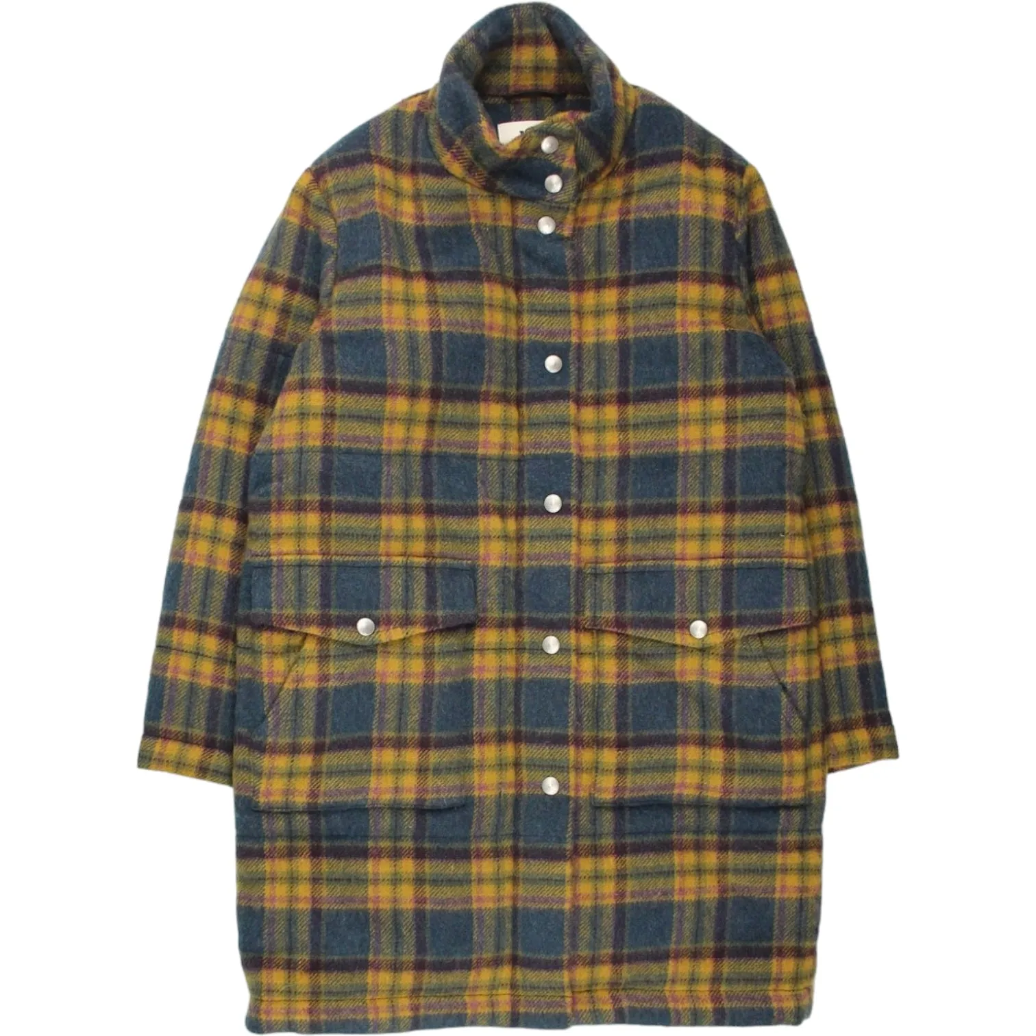 Blue Multi Plaid Padded Coat by YMC