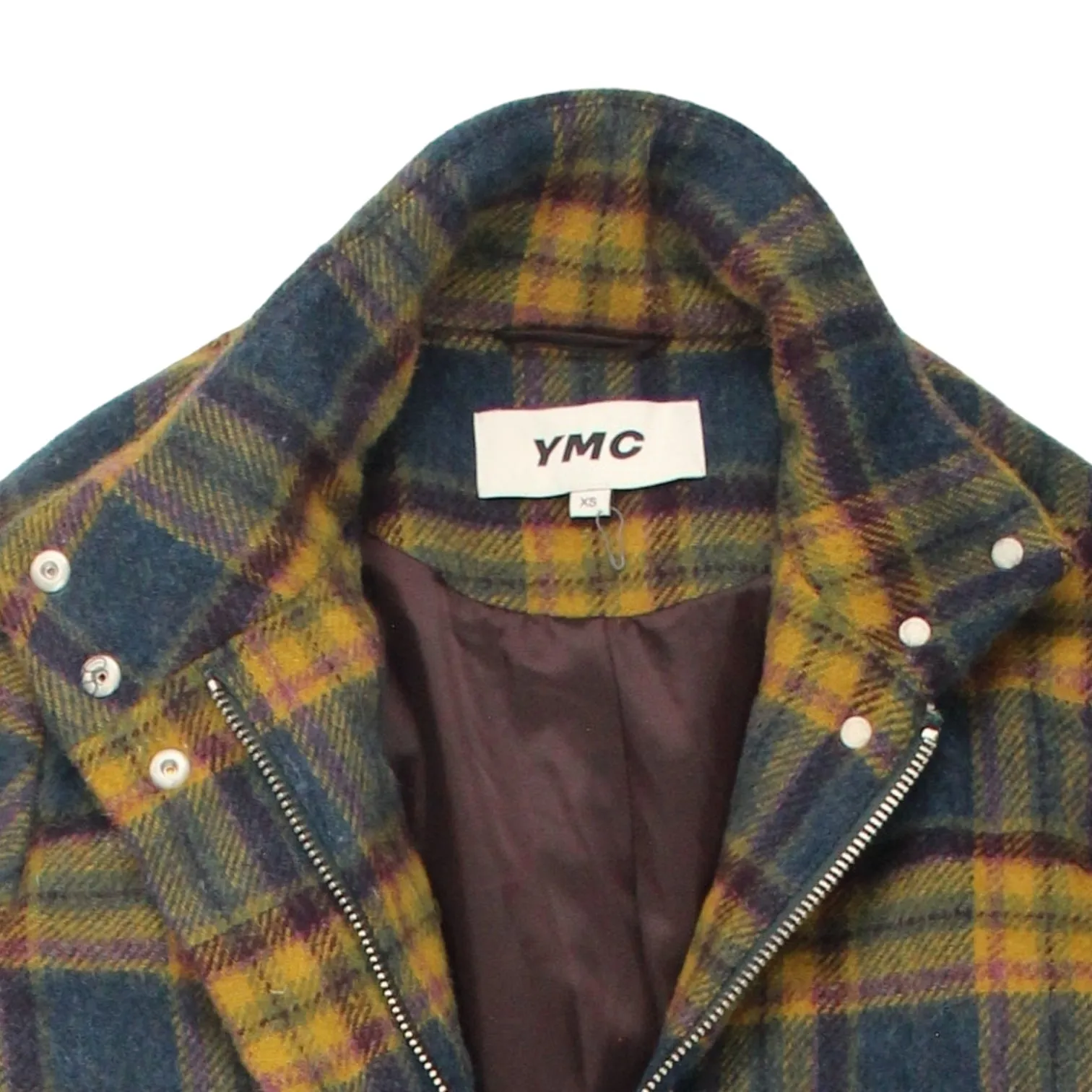 Blue Multi Plaid Padded Coat by YMC