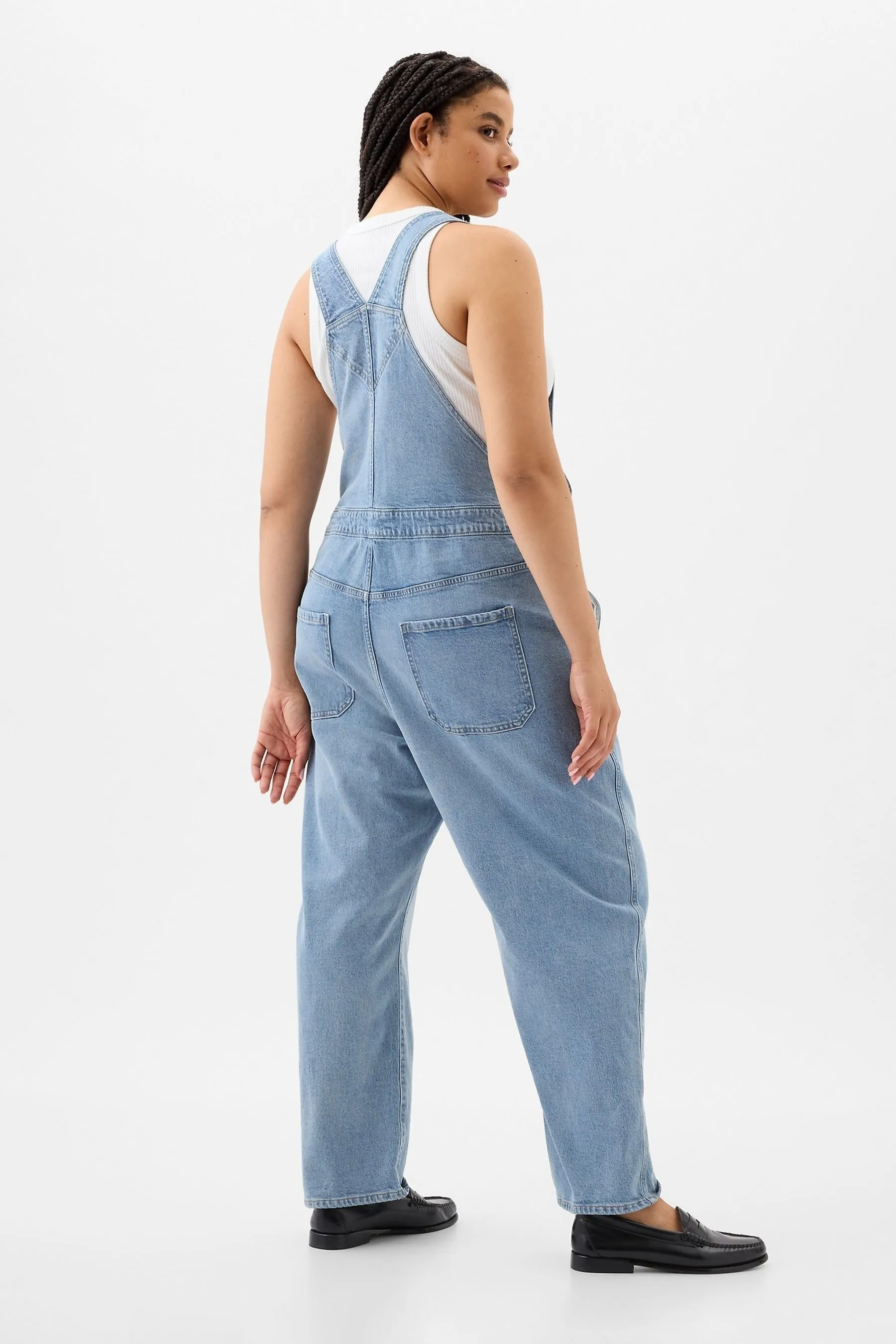 Denim Overalls in Blue Slightly Baggy Style