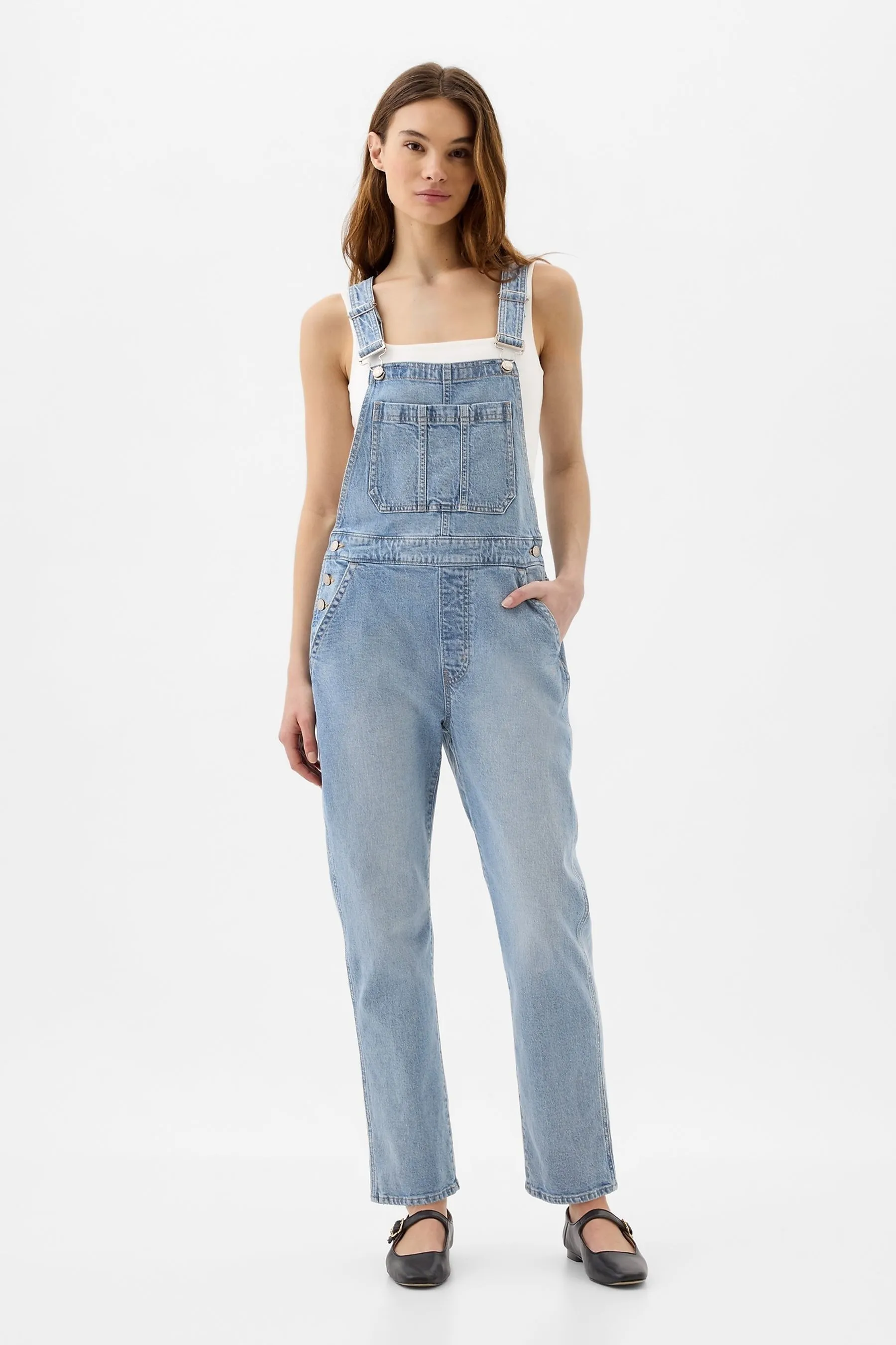 Denim Overalls in Blue Slightly Baggy Style