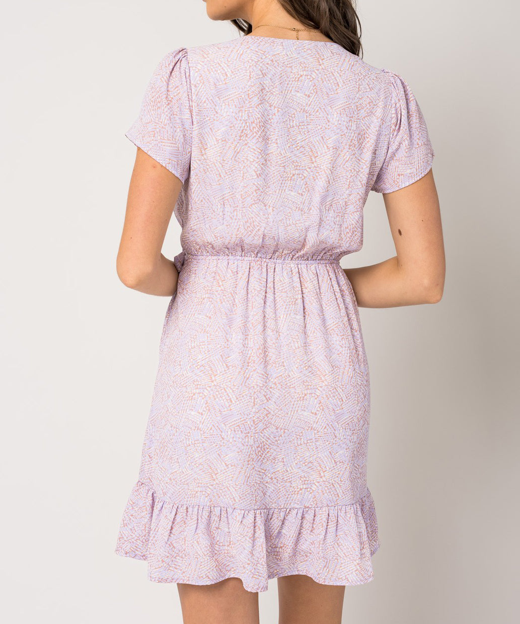 Blush Abstract Short Sleeve Dress