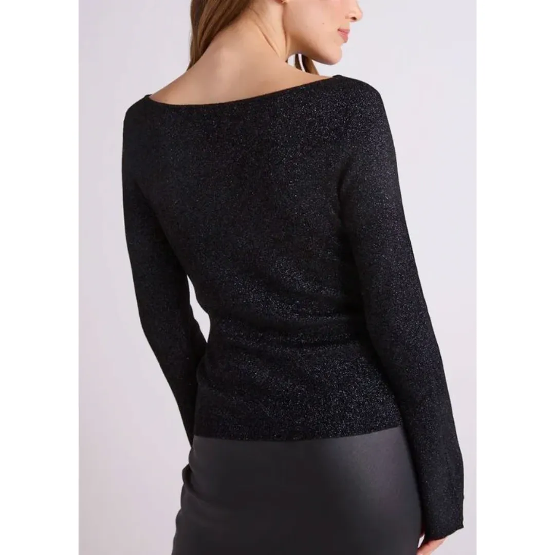 Boatneck Metallic Sweater