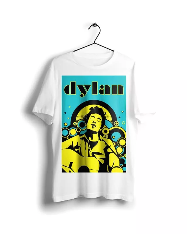 Bob Dylan T-shirt, White - Digital Graphics