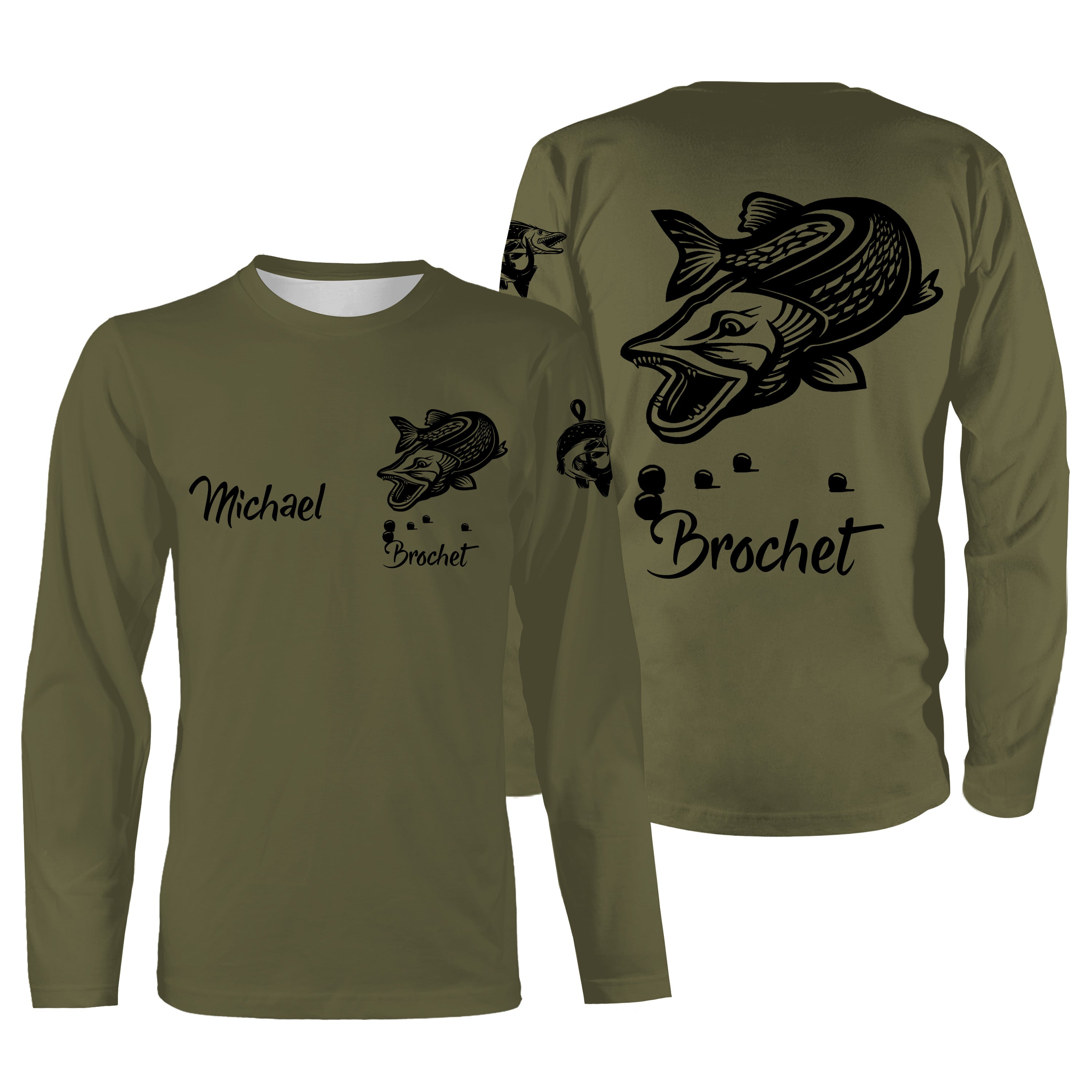 Brochet Fishing, Predator Fishing, Unique Fisherman Gift, T-Shirt, Hoodie, UV Protective Clothing, Personalized Gift