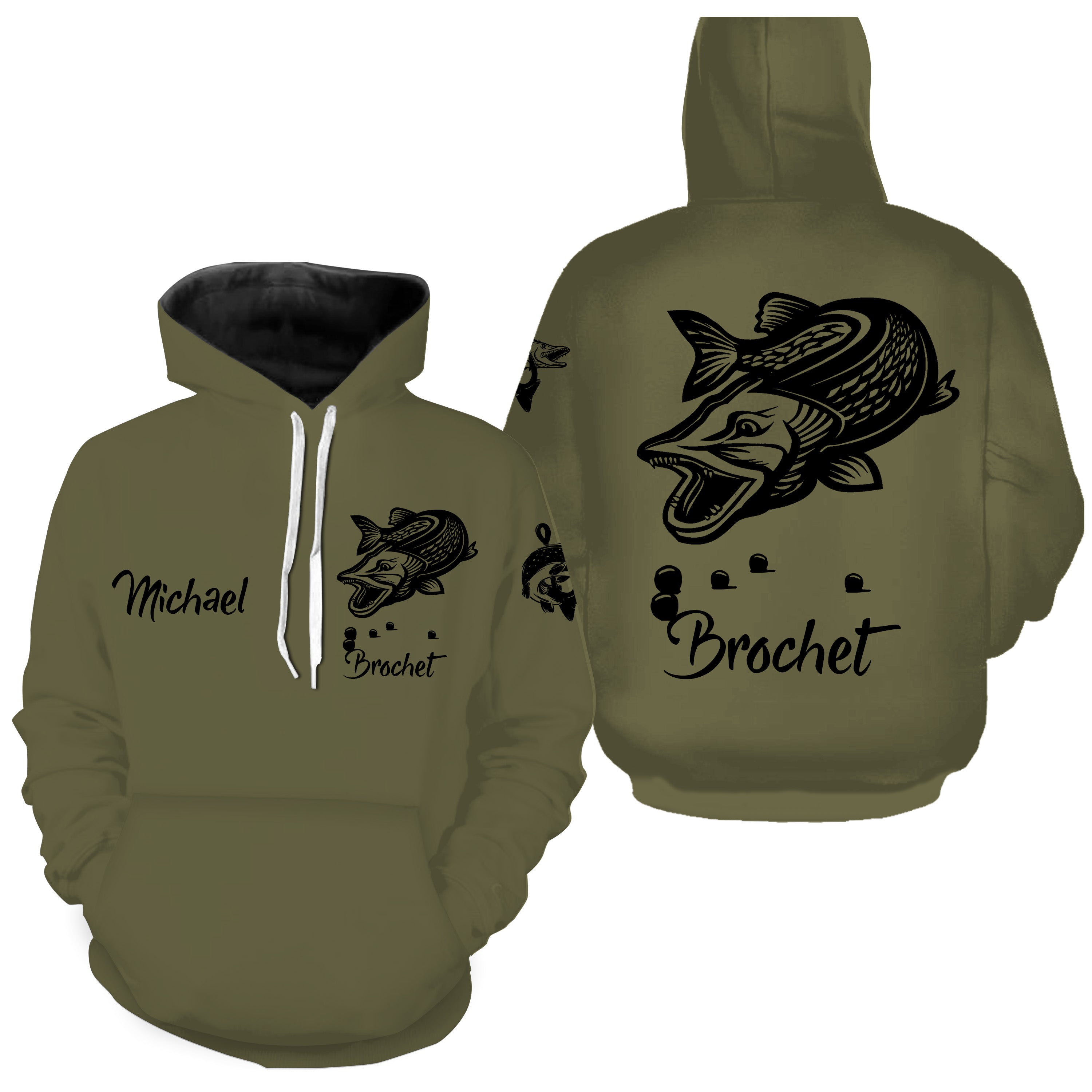 Brochet Fishing, Predator Fishing, Unique Fisherman Gift, T-Shirt, Hoodie, UV Protective Clothing, Personalized Gift