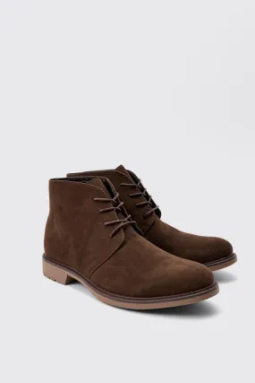 Brown Suede Worker Boot