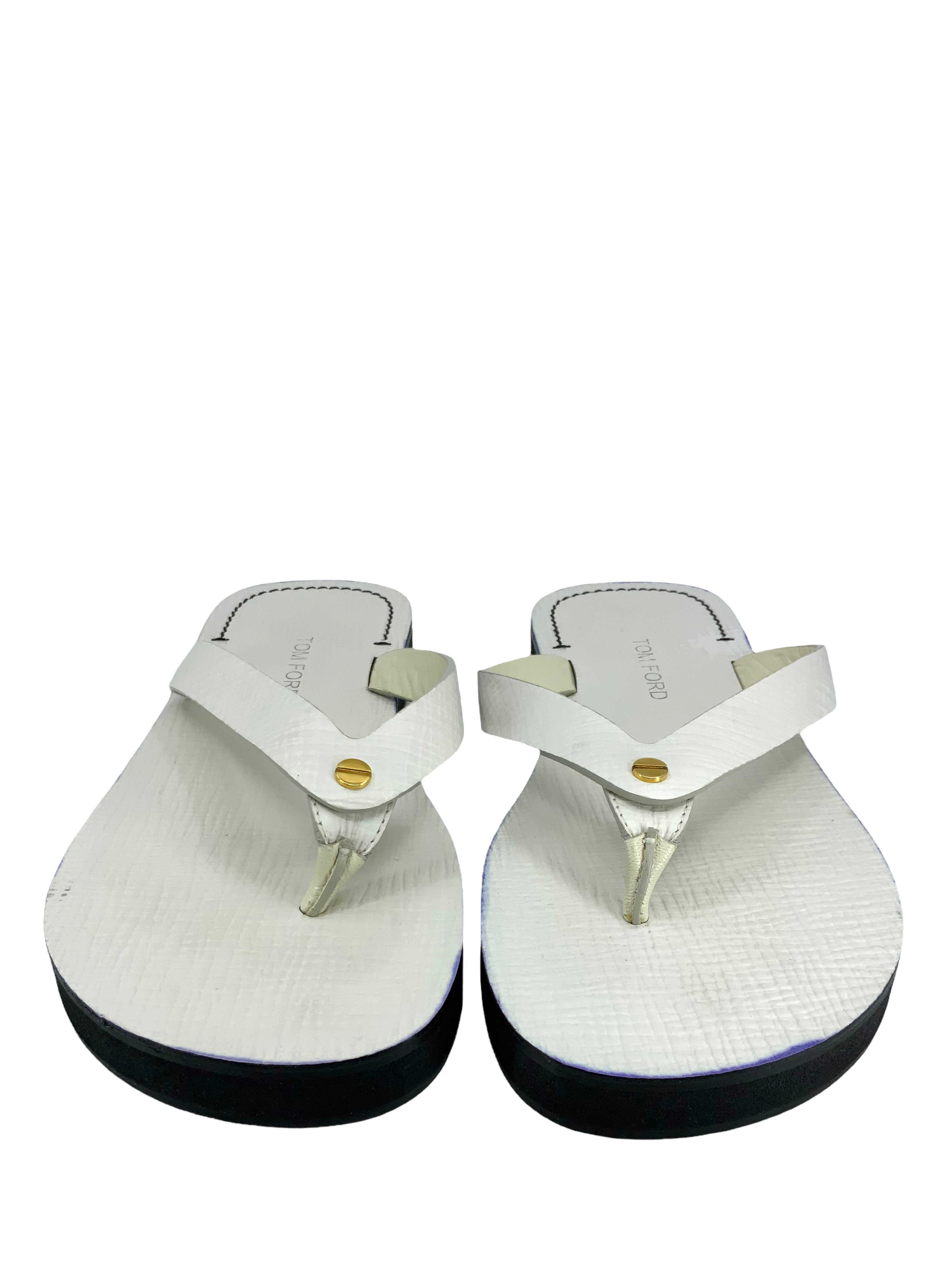 Buy TOM FORD Textured Leather Thong Sandals Size 6 Online