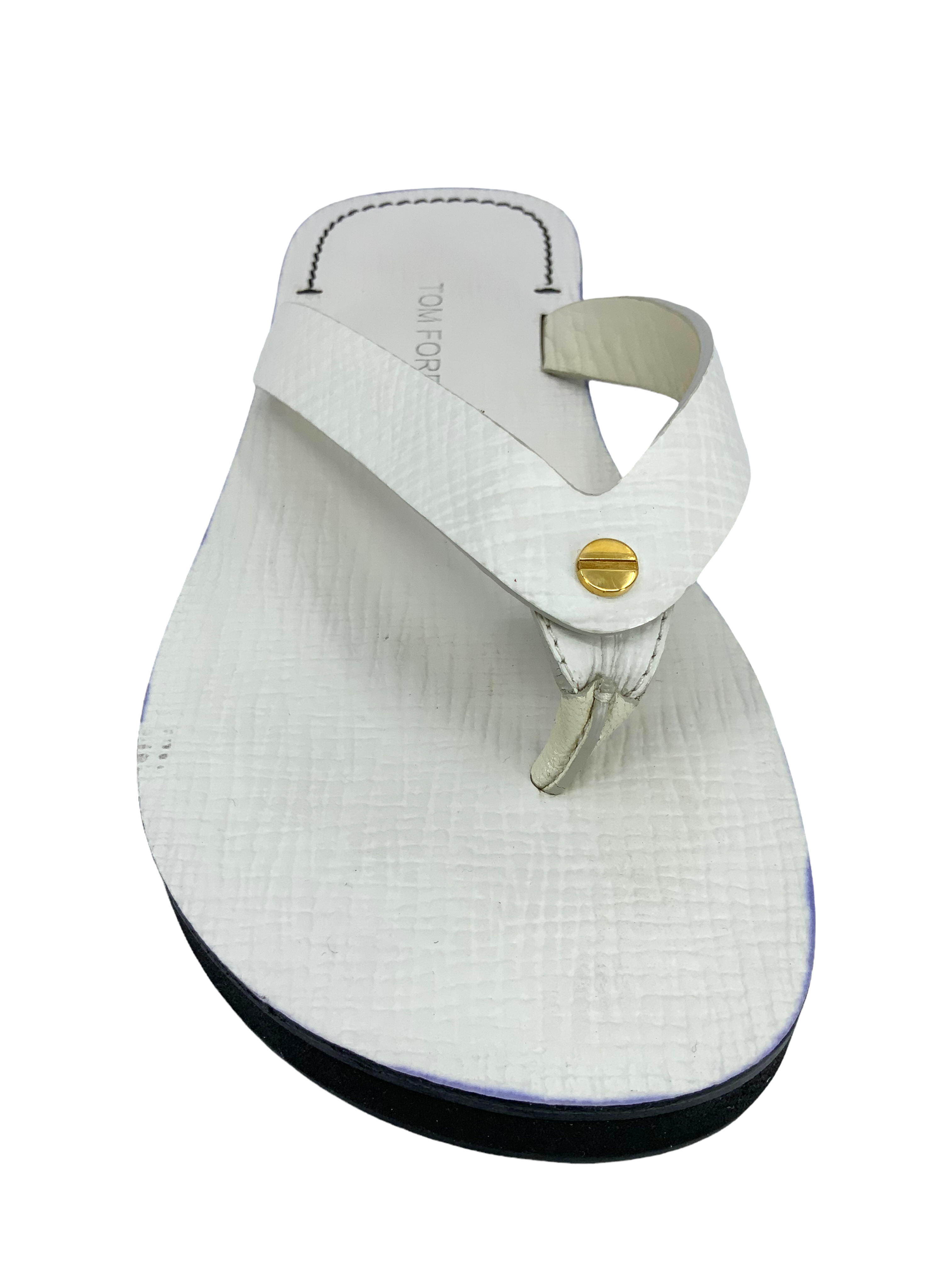 Buy TOM FORD Textured Leather Thong Sandals Size 6 Online