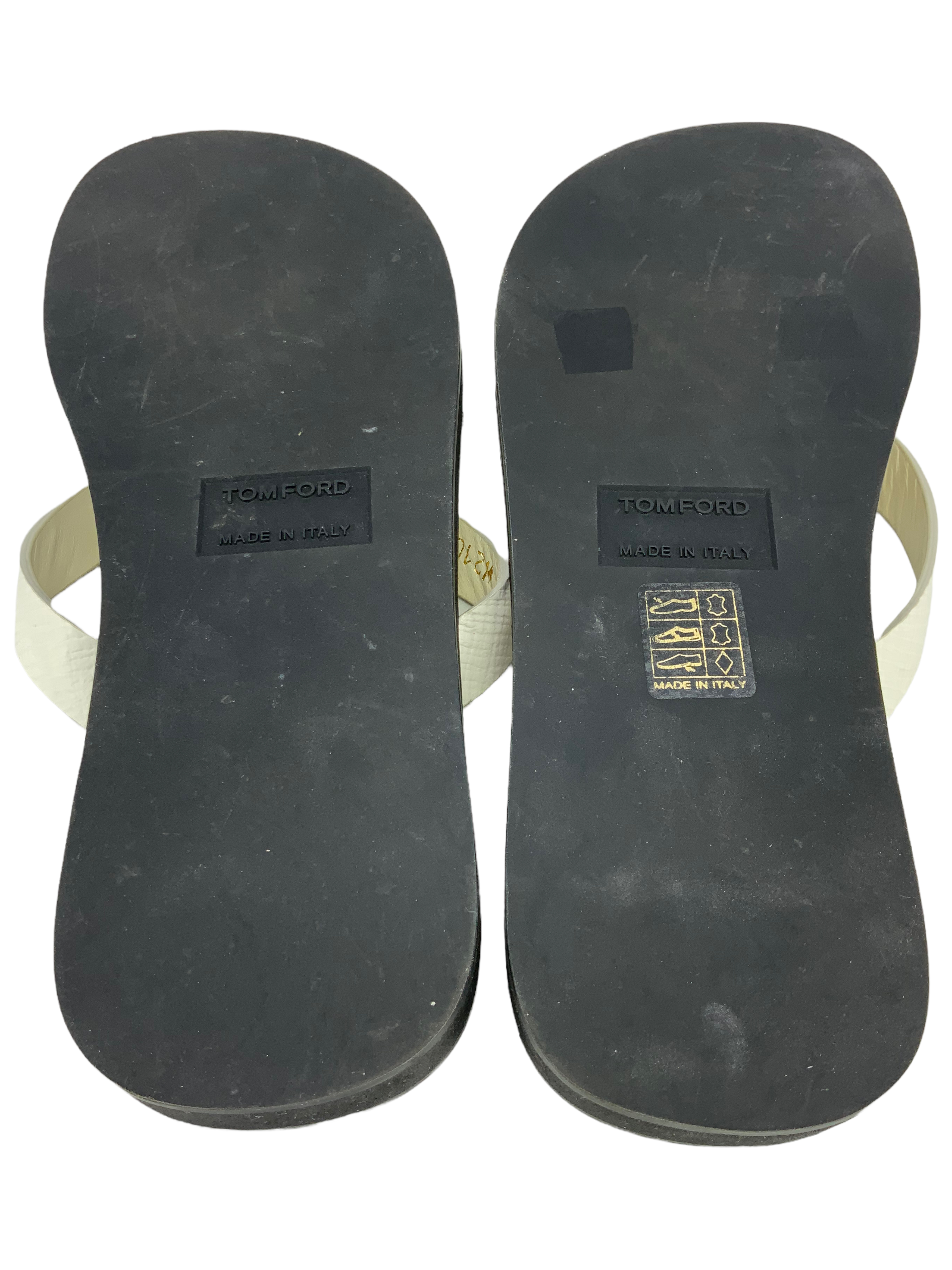 Buy TOM FORD Textured Leather Thong Sandals Size 6 Online