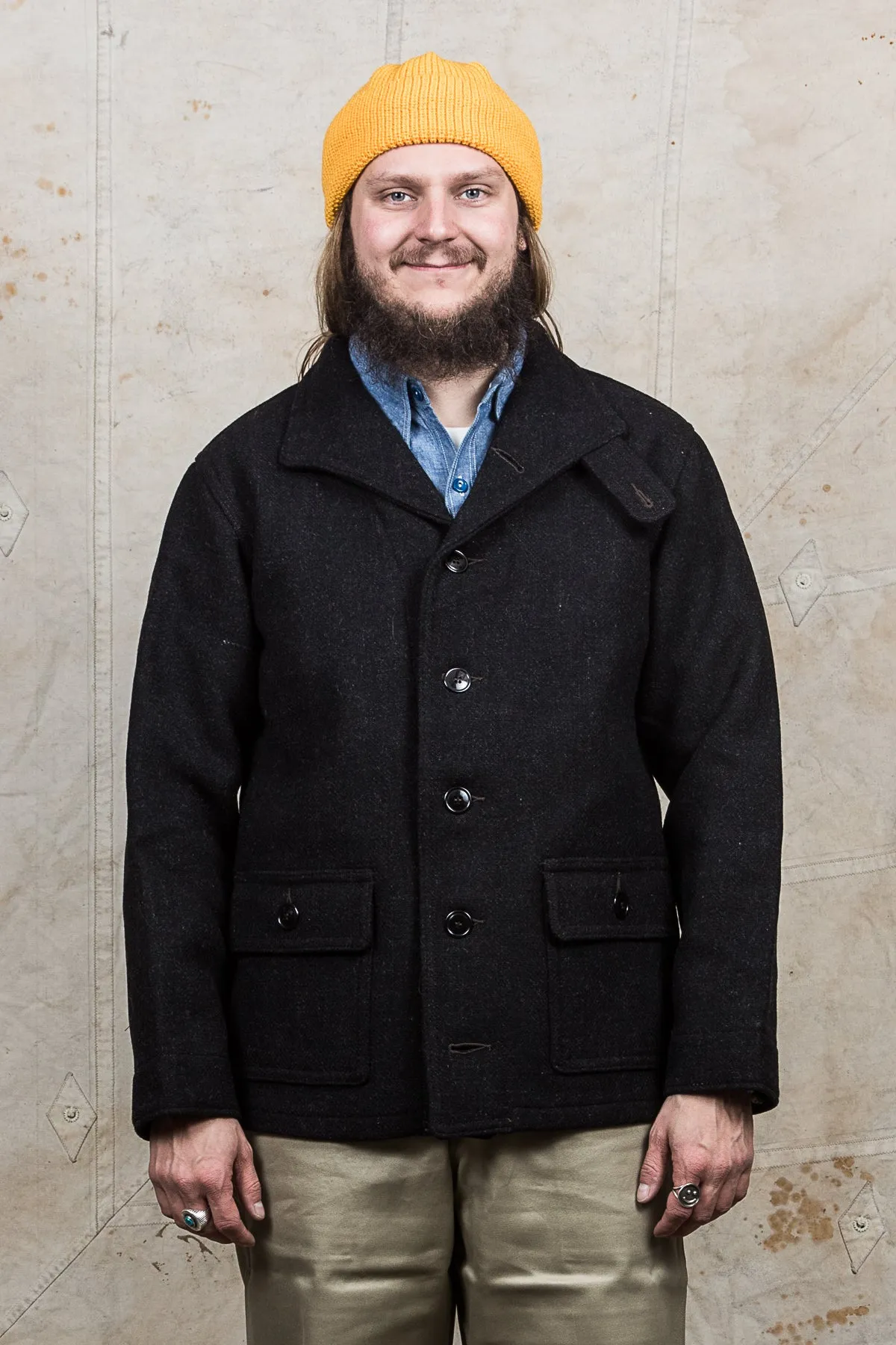 Buzz Rickson's Charcoal Wool Submarine Coat