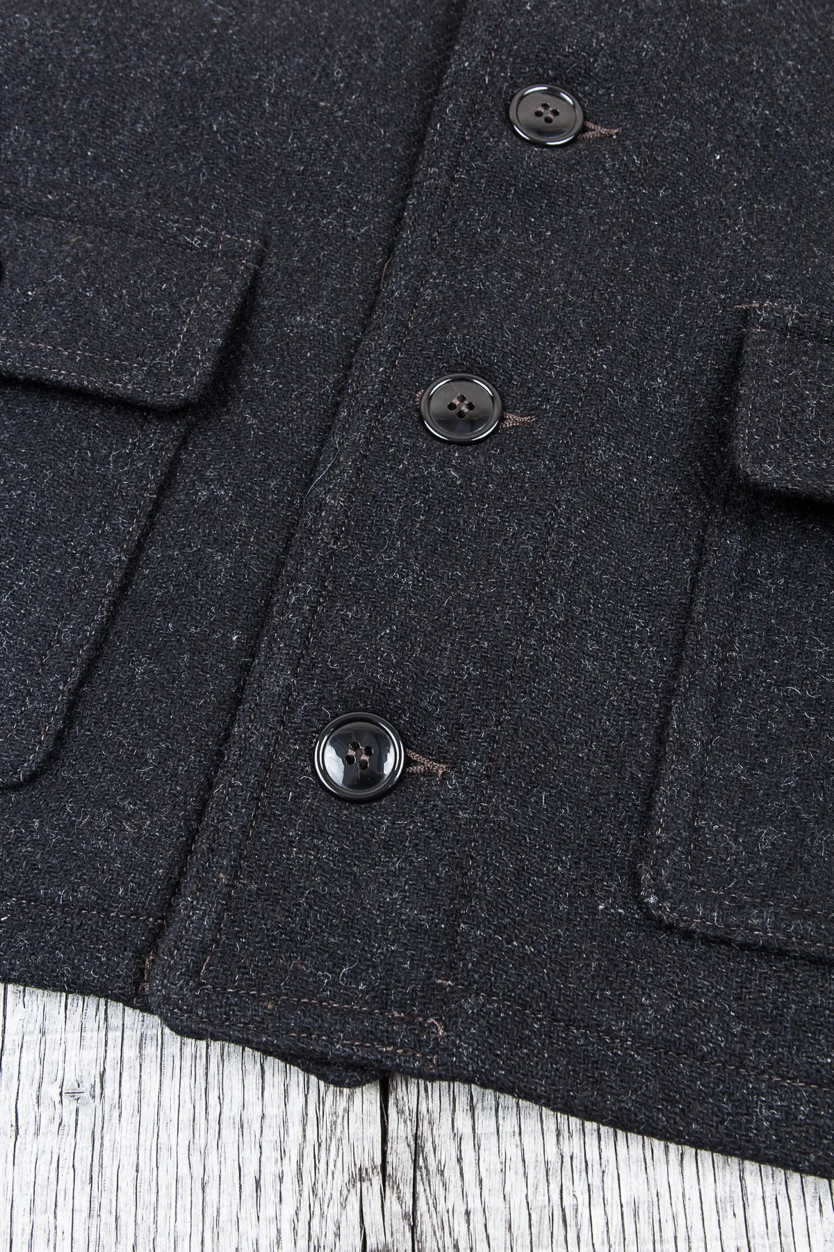 Buzz Rickson's Charcoal Wool Submarine Coat