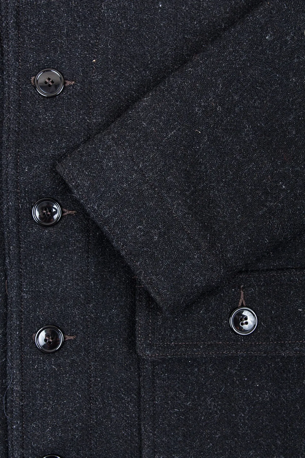 Buzz Rickson's Charcoal Wool Submarine Coat