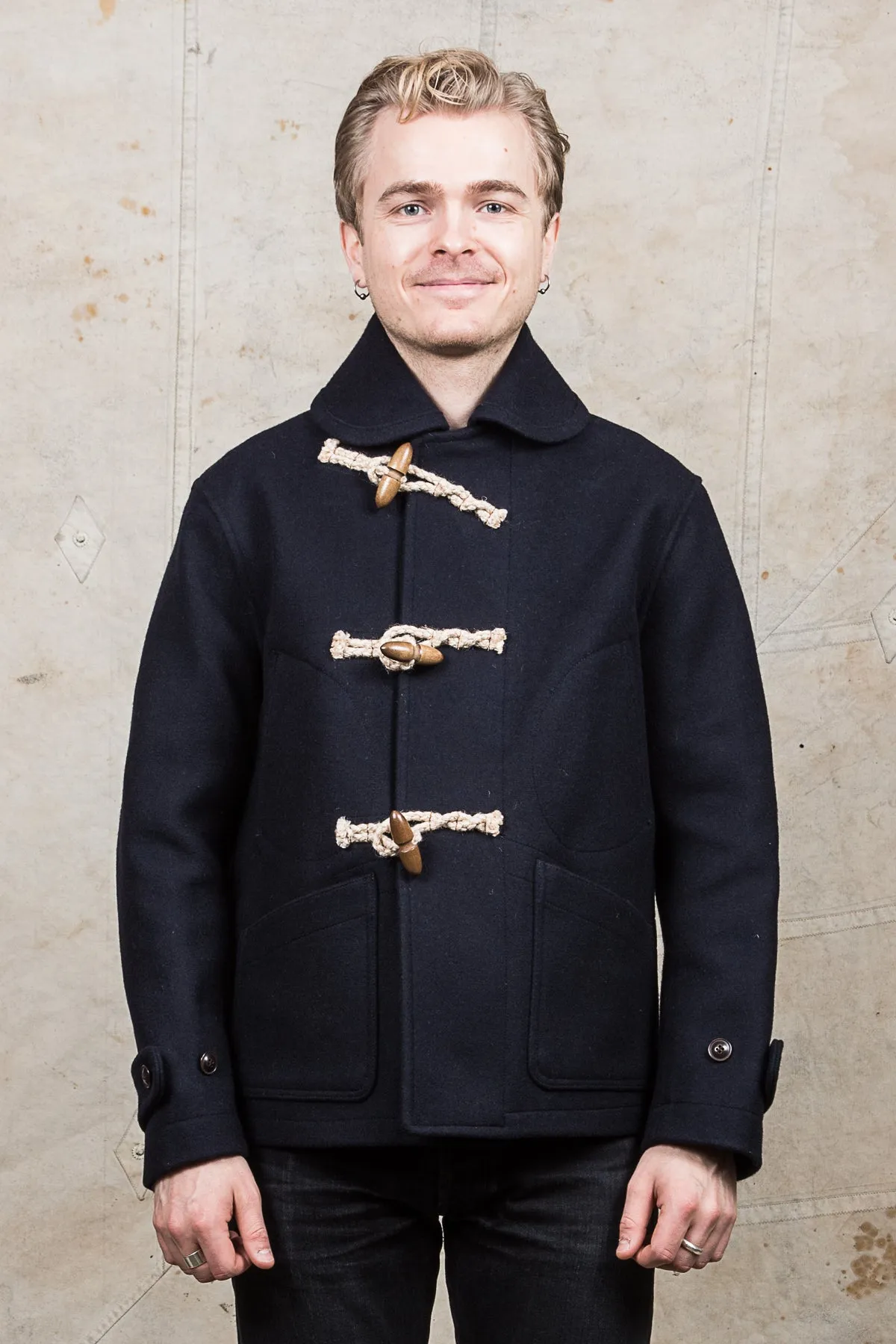 Buzz Rickson's Short Wool Duffle Coat Navy