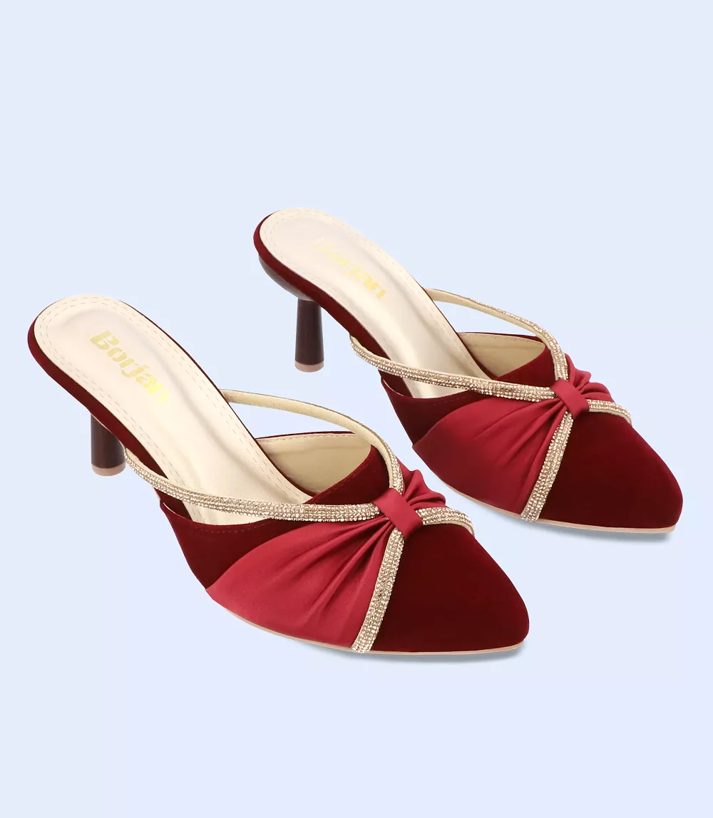 BW8367 Maroon Women Formal Mules