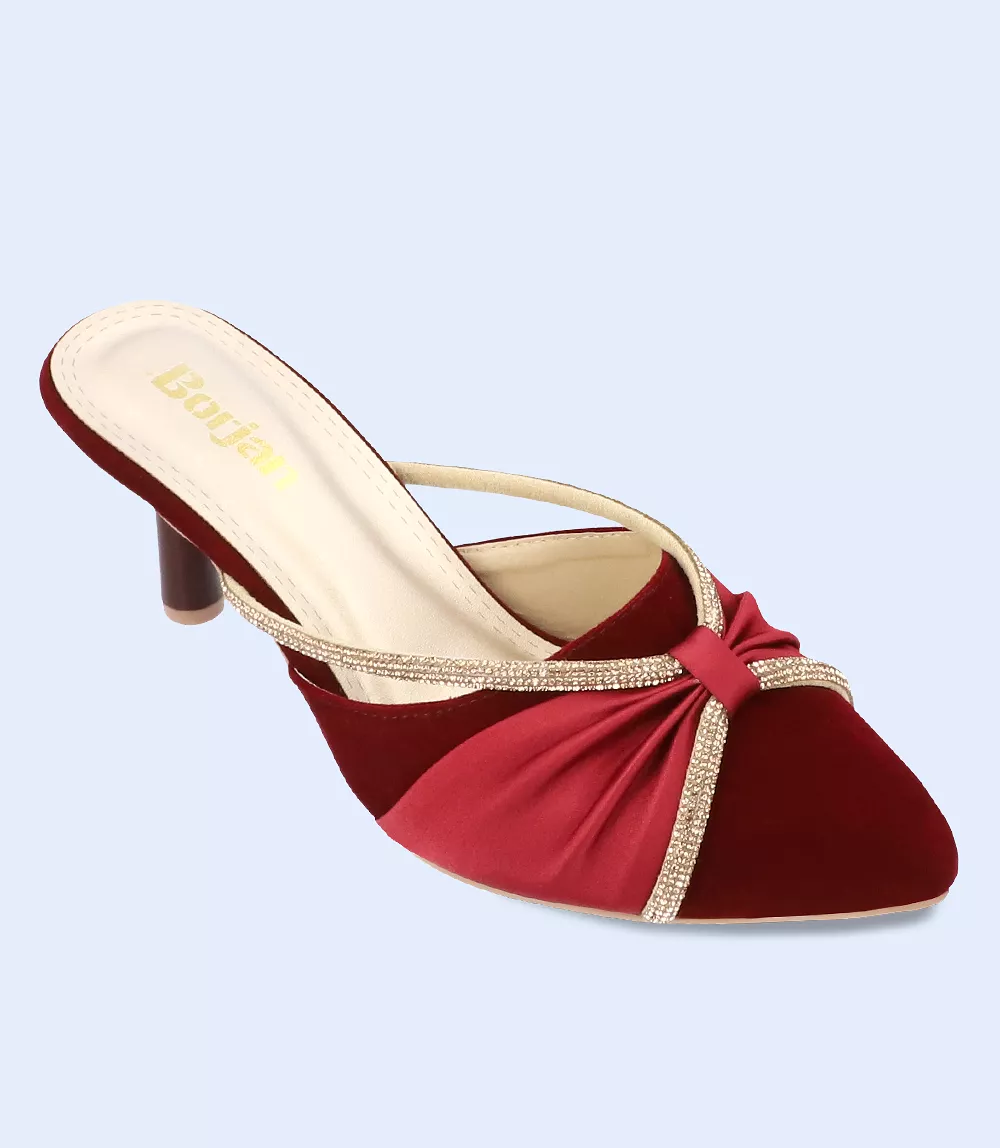 BW8367 Maroon Women Formal Mules